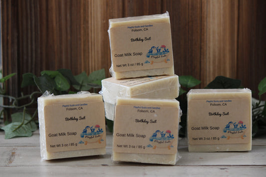 Birthday Suit Goat Milk Soap - Natural Handmade Bar 3oz