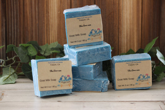 Blue Brrr-eeze Goat Milk Soap - Eucalyptus Mint Scented Bar 3oz | Refreshing Natural Soap