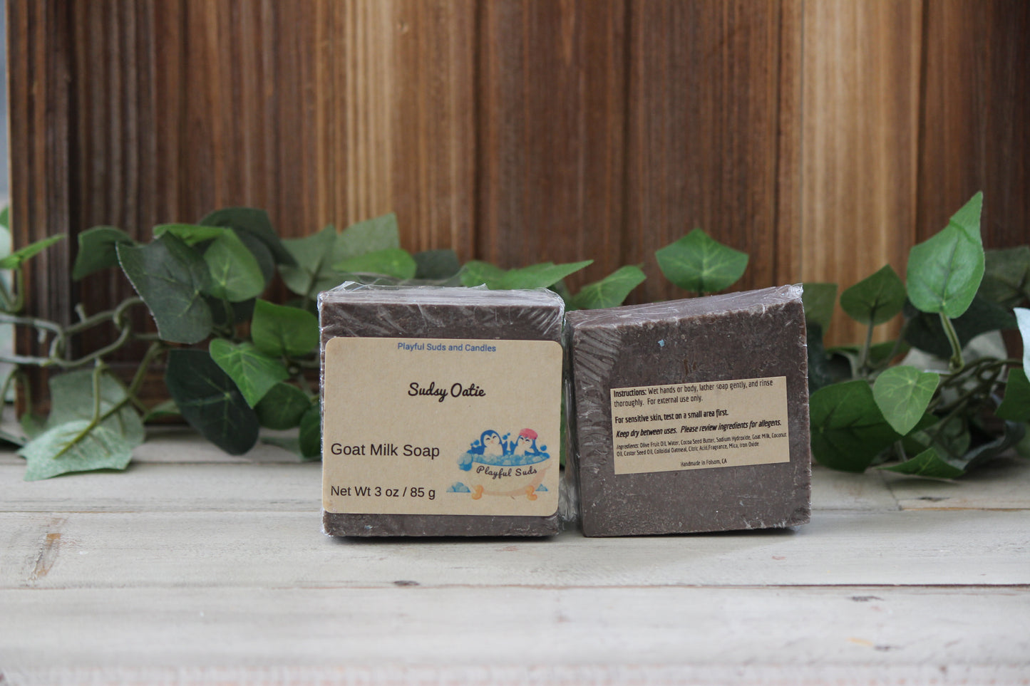 Sudsy Oatie Goat Milk Soap - Oatmeal Milk & Honey Scented Bar 3oz | Natural Exfoliating Soap