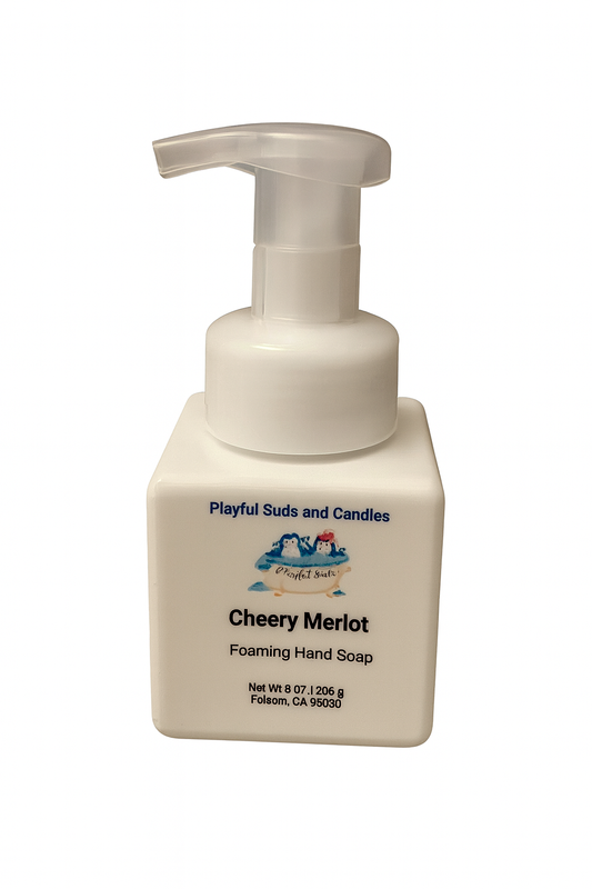 Cheery Merlot Foaming Hand Soap - Rich Cherry Wine Scented Hand Cleanser 8oz | Pump Bottle with Aloe Vera
