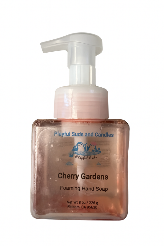 Cherry Gardens Foaming Hand Soap - Gentle Cherry Scented Hand Cleanser 8oz | Pump Bottle with Aloe Vera