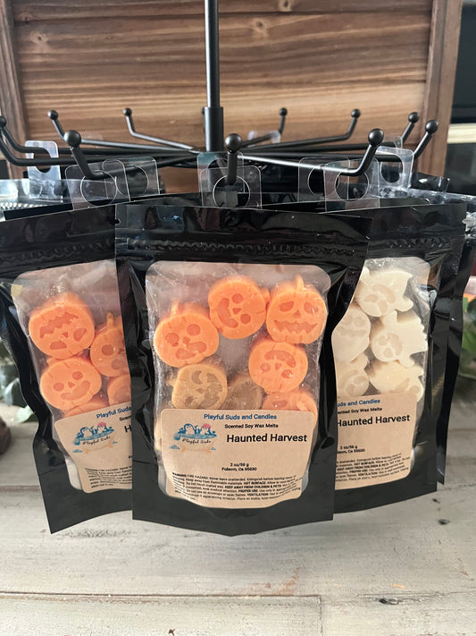 Haunted Harvest Wax Melts - Halloween Pumpkin Shaped Melts 2oz | Coconut Soy Blend for Maximum Scent
