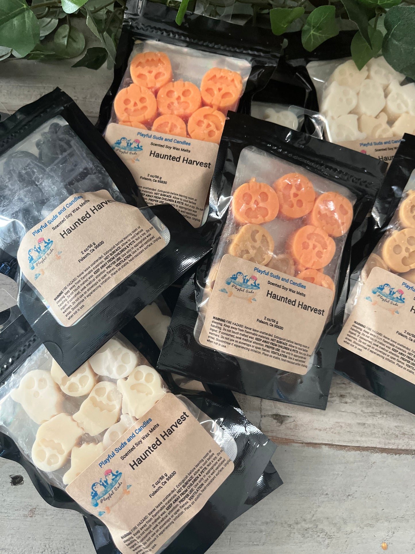 Haunted Harvest Wax Melts - Halloween Pumpkin Shaped Melts 2oz | Coconut Soy Blend for Maximum Scent