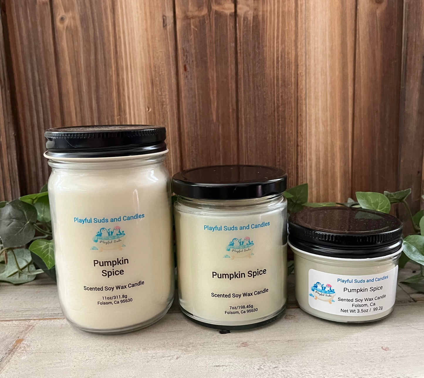 Pumpkin Spice Soy Wax Candle - Classic Fall Scented Candle | Hand Poured Autumn Candle - Multiple Sizes